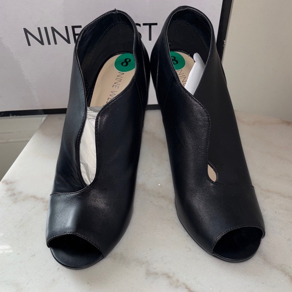Nine West Ambrosia Leather Peep Toe Booties - Picture 1 of 10